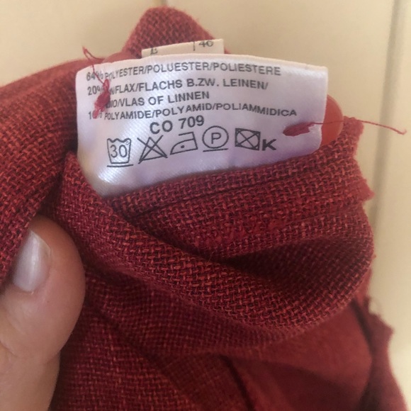 Weill Paris Cranberry Button Down Dress Linen Blen - Picture 8 of 9